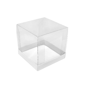  CAIXA P/ 1 BRIGADEIRO C/T TRANSPARENTE  BRANCO 4,5X4,5X4,5 C/10 UNIDADES
