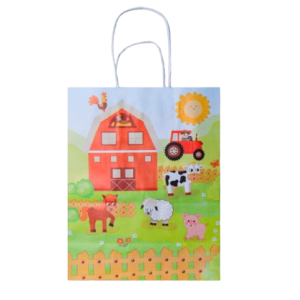 SACOLA PAPEL KRAFT BRANCO FAZENDINHA 17,5X8,5X21,5 C/10