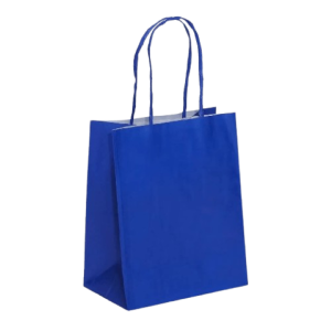 SACOLA PAPEL KRAFT BRANCO AZUL BIC 23,5X10X31,5 C/10 UNIDADES