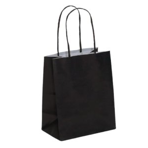 SACOLA PAPEL KRAFT PRETO 30,5X11,5X30,5 C/10 UNIDADES