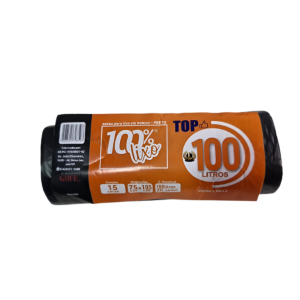 SACO PARA LIXO ROLO 100L - C/15 UNIDADES PRETO TOP